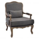 SILLON POLIESTER MADERA GRIS
