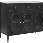 BUFFET DE METAL NEGRO Y CRISTAL