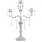 CANDELABRO METAL ACRILICO 41,5X15X56,5 BLANCO